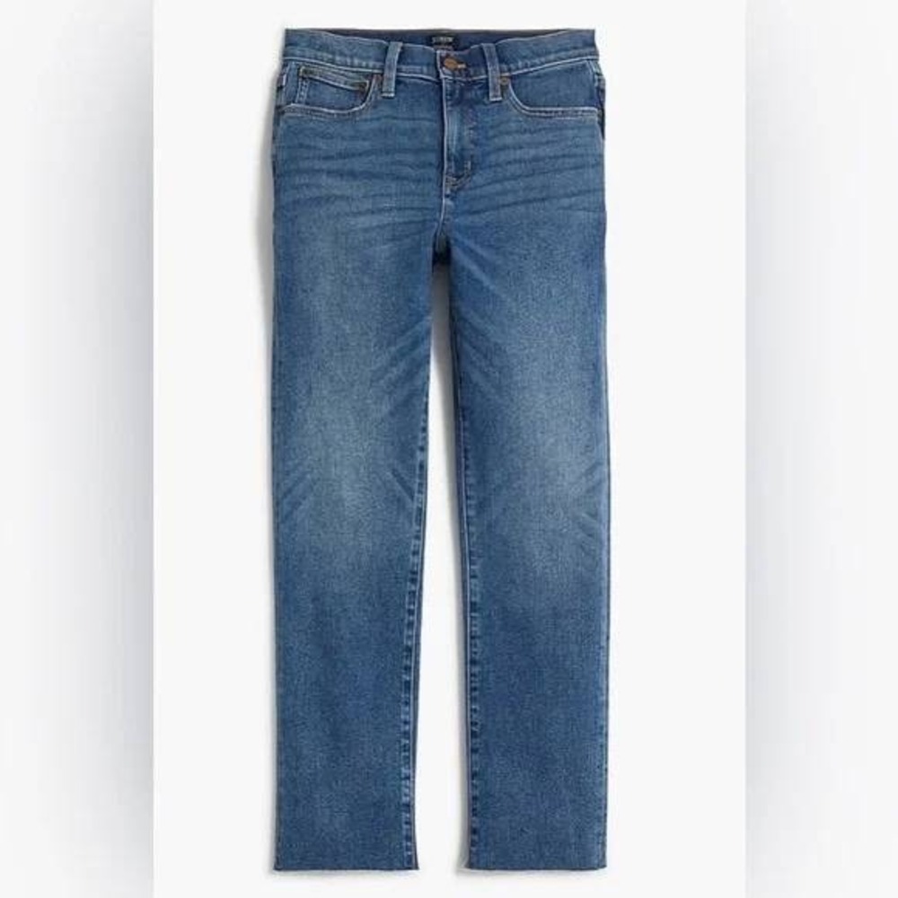 J.Crew Jeans Essential Straight Leg size 31 Petite Short Raw Frayed Hem‎ Crop - Picture 2 of 10